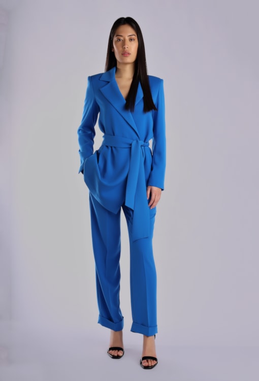 Blazer comprido com cinto